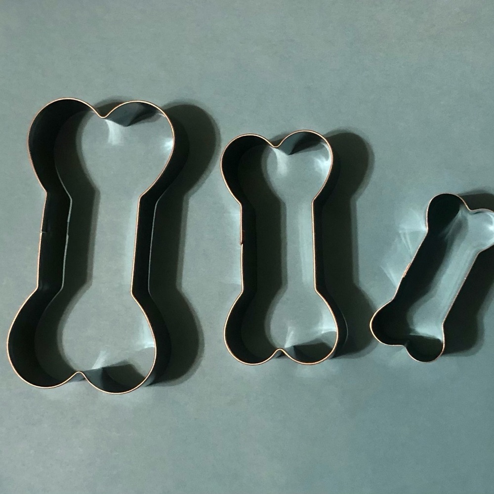 Metal Bone Cookie Cutters Trio biggest one approximately 4”